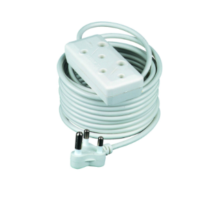 5M WHITE EXTENSION CORD 10A SIDE BY SIDE PLUG