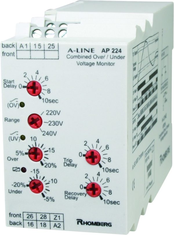 COMBINED OVER/UNDER VOLTAGE MONITOR, 2 INDEPENDENT RELAYS
