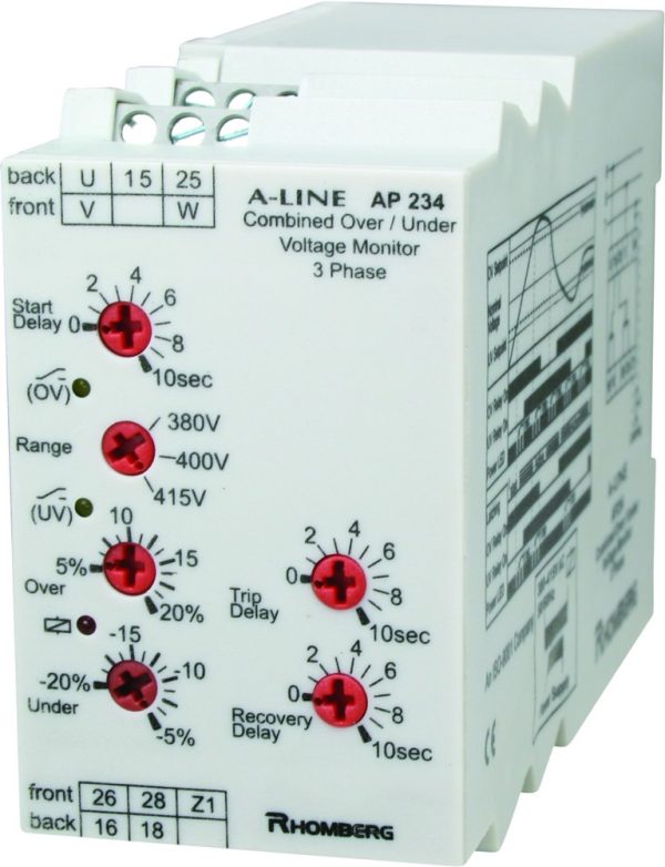COMBINED OVER/UNDER VOLTAGE MONITOR - THREE PHASE