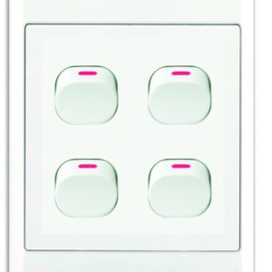 4-LEVER 1-WAY SWITCH 2x4 C/W WHITE COVER PLATE