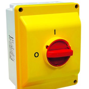 SURFACE MOUNTING WITH PADLOCKABLE RED/YELLOW HANDLE