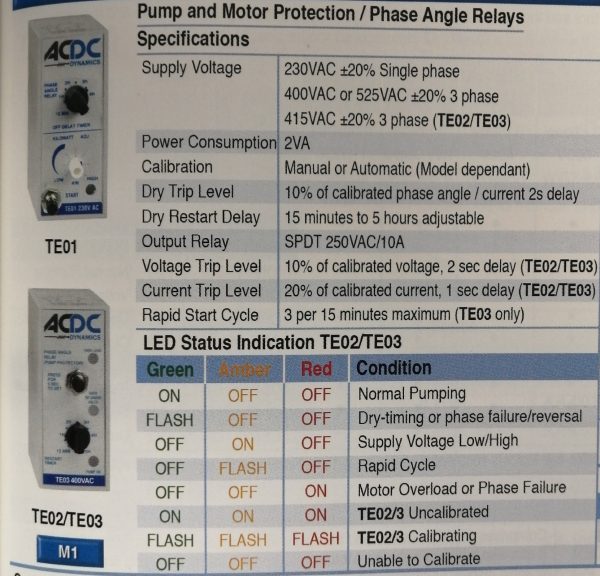 PUMP AND MOTOR PROTECTION / PHASE ANGLE RELAYS Dorite Solar